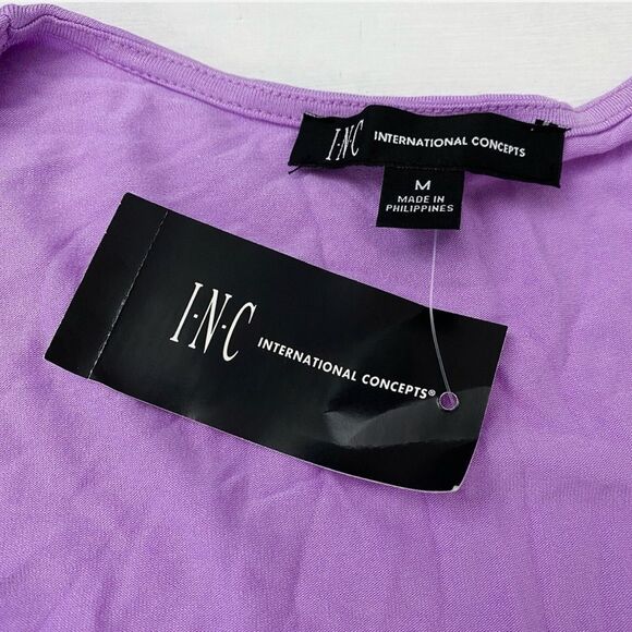 INC International Concepts Women's Lavender Ruched Blouse - Picture 3 of 13